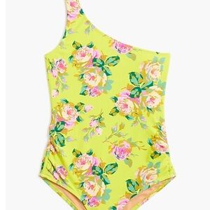 Crewcuts Girls' printed one-shoulder swimsuit with UPF 50 size 14
